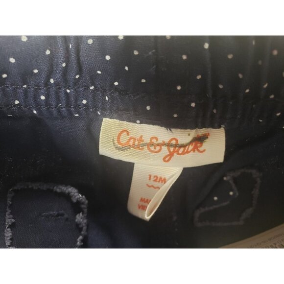Cat & Jack Girls Size 12mo Navy Micro Dot Pull On Elastic Waist Shorts - Picture 2 of 3